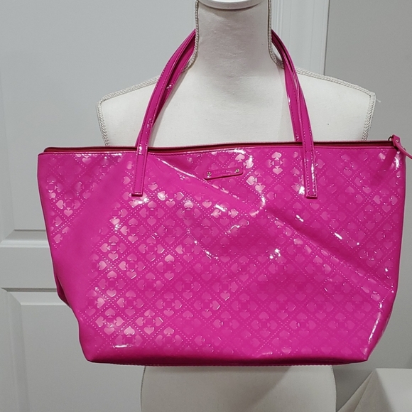 Kate Spade Embossed Hot Pink Tote - Picture 1 of 10